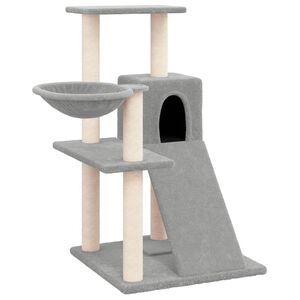 vidaXL &Aacute;rvore p/ gatos c/ postes arranhadores sisal 82 cm cinza-claro