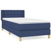 vidaXL Cama com molas/colch&atilde;o 90x200 cm tecido azul