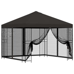 vidaXL Gazebo de Jardim com Laterais 3 x 3 m Antracite Poli&eacute;ster e A&ccedil;o