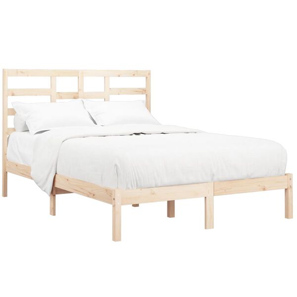 vidaXL Estrutura de cama king 150x200 cm madeira maci&ccedil;a
