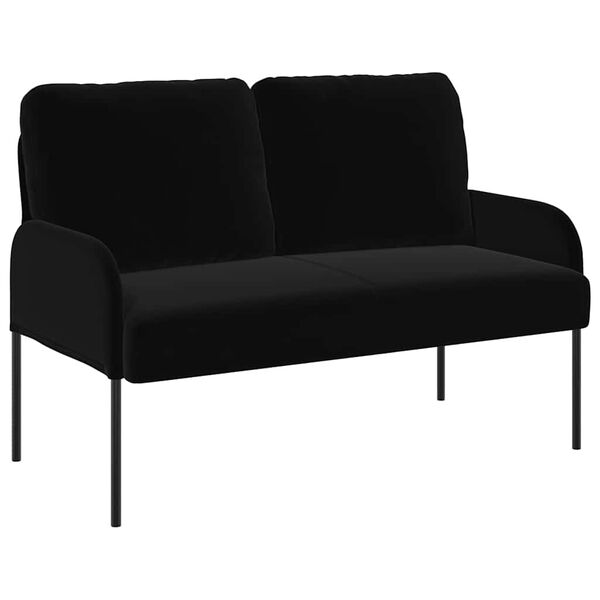 vidaXL Sof&aacute;s com almofada 110cm Preto Contraplacado