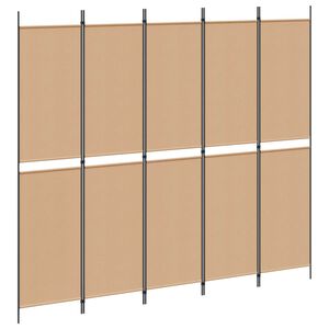 vidaXL Divisor de Ambiente de 5 Pain&eacute;is Bege 250 x 220 cm Tecido