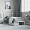 vidaXL Estrutura de cama com cabeceira 90x190 cm metal branco