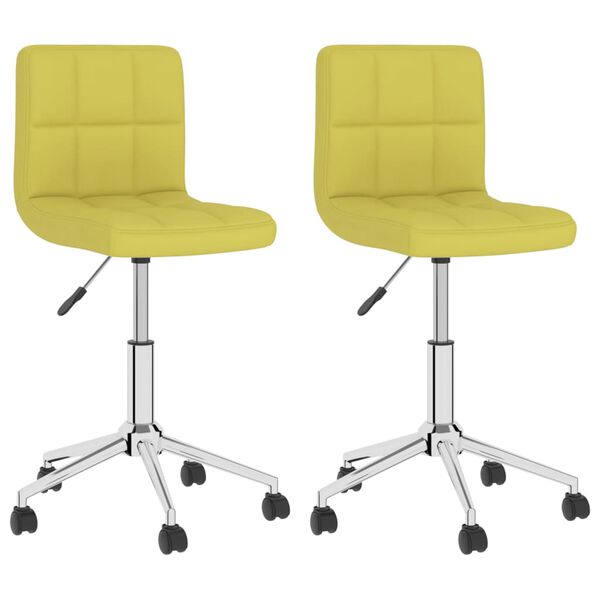 vidaXL Cadeiras de jantar girat&oacute;rias 2 pcs tecido verde