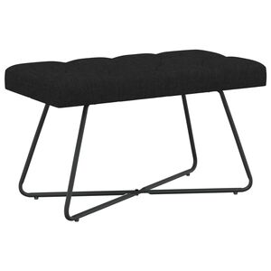 vidaXL Banco com bot&otilde;es estofados Preto 80 x 40 x 46 cm Tecido