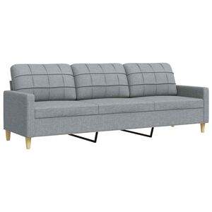 vidaXL Sof&aacute; de 3 lugares 210 cm tecido cinza-claro