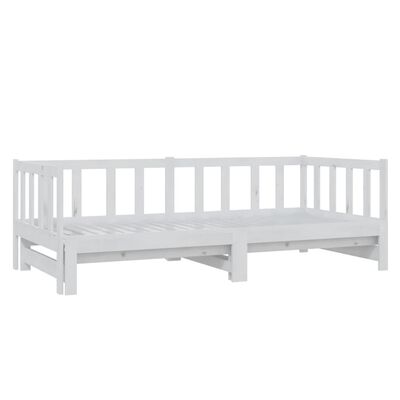 vidaXL Sofá-cama de puxar 2x(90x200) cm pinho maciço branco