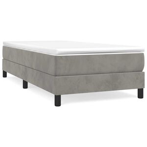 vidaXL Estrutura de cama com molas 80x200 cm veludo cinzento-claro