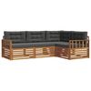 vidaXL Conjunto de Sof&aacute;s para Exterior 4 pcs Natural e Antracite