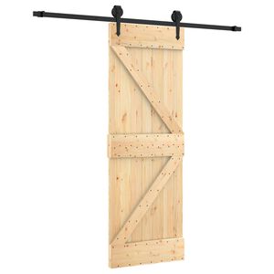 vidaXL Porta Deslizante Natural e Preto 70 x 210 cm