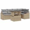vidaXL Conjunto de Sof&aacute; de Jardim Ajust&aacute;vel 6 pcs Bege e Cinza Claro