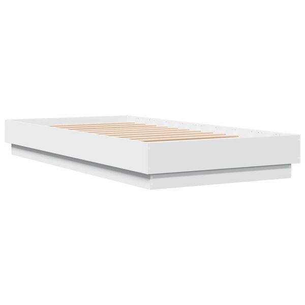 vidaXL Estrutura de cama com luzes LED 90x190 cm branco