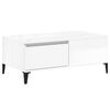 vidaXL Mesa de centro 90x50x36,5 cm derivados madeira branco brilhante