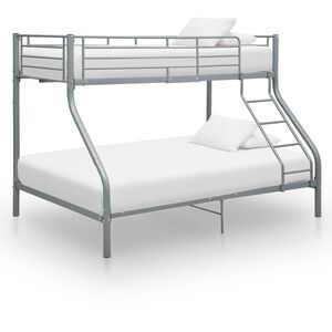 vidaXL Estrutura de beliche 140x200/90x200 cm metal cinzento