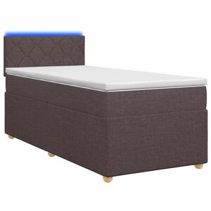vidaXL Cama box spring com colch&atilde;o Marrom Escuro 90 x 190 cm Tecido