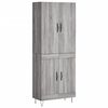 vidaXL Arm&aacute;rio alto 69,5x34x180 cm derivados de madeira sonoma cinza