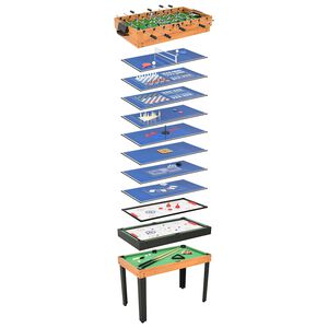 vidaXL Mesa de jogos 15-em-1 121x61x82 cm cor &aacute;cer