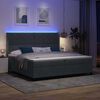 vidaXL Cama Box com luzes de tira LED Cinza Escuro 200 x 200 cm Veludo