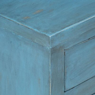 vidaXL Mesa de cabeceira madeira de mangueira maciça 40x30x50 cm azul