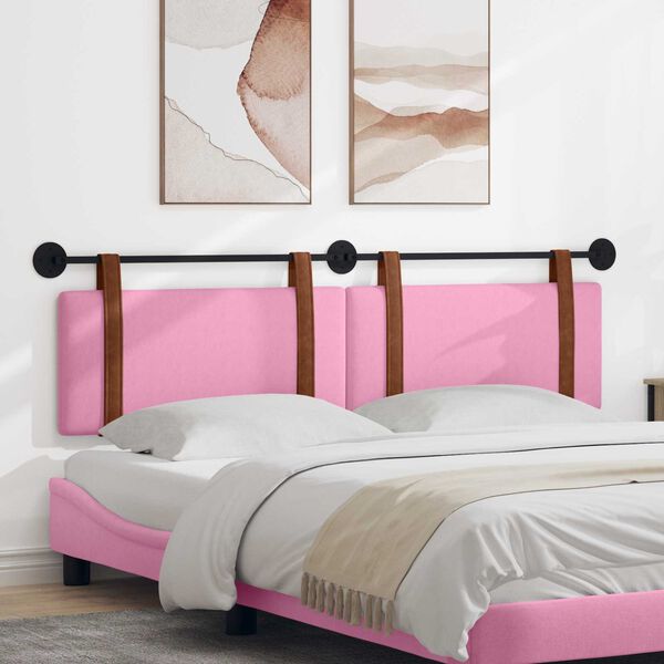 vidaXL Cabeceira Suspensa Liso Rosa 170 x 55 x 5 cm PU Antigo
