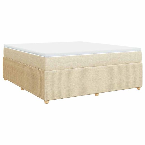 vidaXL Cama com molas/colch&atilde;o 180x200 cm tecido cor creme