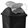 vidaXL Caixote do lixo com tampa basculante 60 L preto e prateado