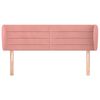 vidaXL Cabeceira de cama c/ abas veludo 147x23x78/88 cm rosa
