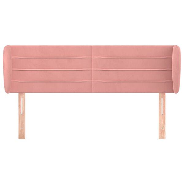 vidaXL Cabeceira de cama c/ abas veludo 147x23x78/88 cm rosa