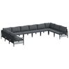 vidaXL Conjunto de Sof&aacute; de Jardim com almofada 10 pcs Preto A&ccedil;o