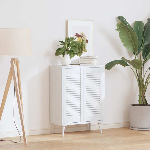 vidaXL Portas de arm&aacute;rio 2 pcs design de persiana 69x29,5 cm branco