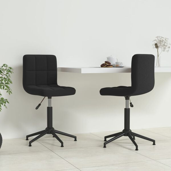 vidaXL Cadeiras de jantar girat&oacute;rias 2 pcs veludo preto