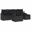 vidaXL Conjunto de Sof&aacute; de Jardim com almofada 6 pcs Preto vime PE