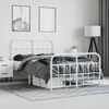 vidaXL Estrutura de cama com cabeceira e p&eacute;s 120x190 cm metal branco