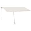 vidaXL Toldo retr&aacute;til manual com LED 450x350 cm cor creme