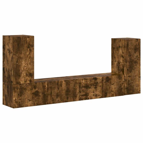 vidaXL Conjunto de m&oacute;vel de TV 4 pcs Carvalho Defumado