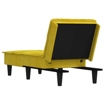 vidaXL Chaise longue veludo amarelo