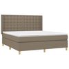 vidaXL Cama box spring colch&atilde;o/LED 160x200 cm tecido cinza-acastanhado