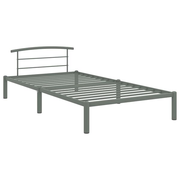 vidaXL Estrutura de cama 90x200 cm metal cinzento