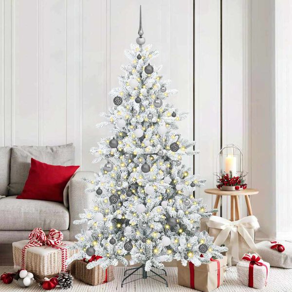 vidaXL &Aacute;rvore de Natal Articulada Artificial Branco 180 cm PVC e A&ccedil;o