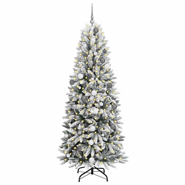 vidaXL Árvore de Natal Artificial com 300 LEDs Branco 210 cm