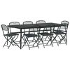 vidaXL Conjunto de M&oacute;veis para Exterior 9 pcs Antracite Ferro e A&ccedil;o