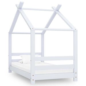 vidaXL Estrutura de cama para crian&ccedil;as 70x140 cm pinho maci&ccedil;o branco