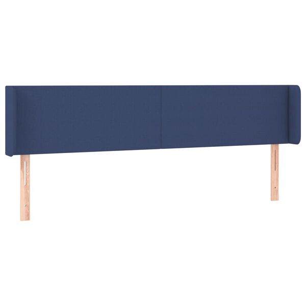 vidaXL Cabeceira de cama c/ abas tecido 203x16x78/88 cm azul