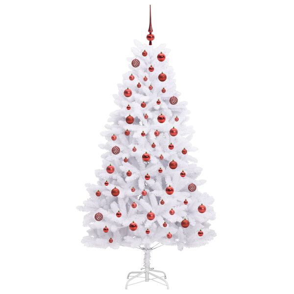 vidaXL &Aacute;rvore de Natal Articulada Artificial Branco 180 cm PVC e A&ccedil;o