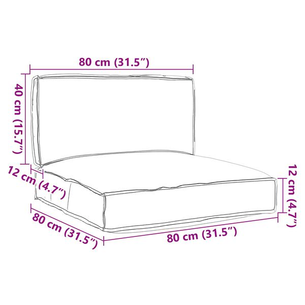 vidaXL Conjunto de Almofadas para Palete 2 pcs Creme Tecido Oxford