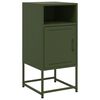 vidaXL Mesa de cabeceira 36x39x78 cm a&ccedil;o verde-azeitona