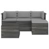 vidaXL 5 pcs conjunto lounge de paletes + almofad&otilde;es madeira de pinho