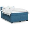 vidaXL Cama boxspring com colch&atilde;o 140x190 cm veludo azul