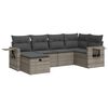 vidaXL 6 pcs conjunto sof&aacute;s de jardim com almofad&otilde;es vime cinzento