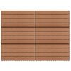 vidaXL Telha de Deck 6 pcs Castanho 60 x 30 cm WPC